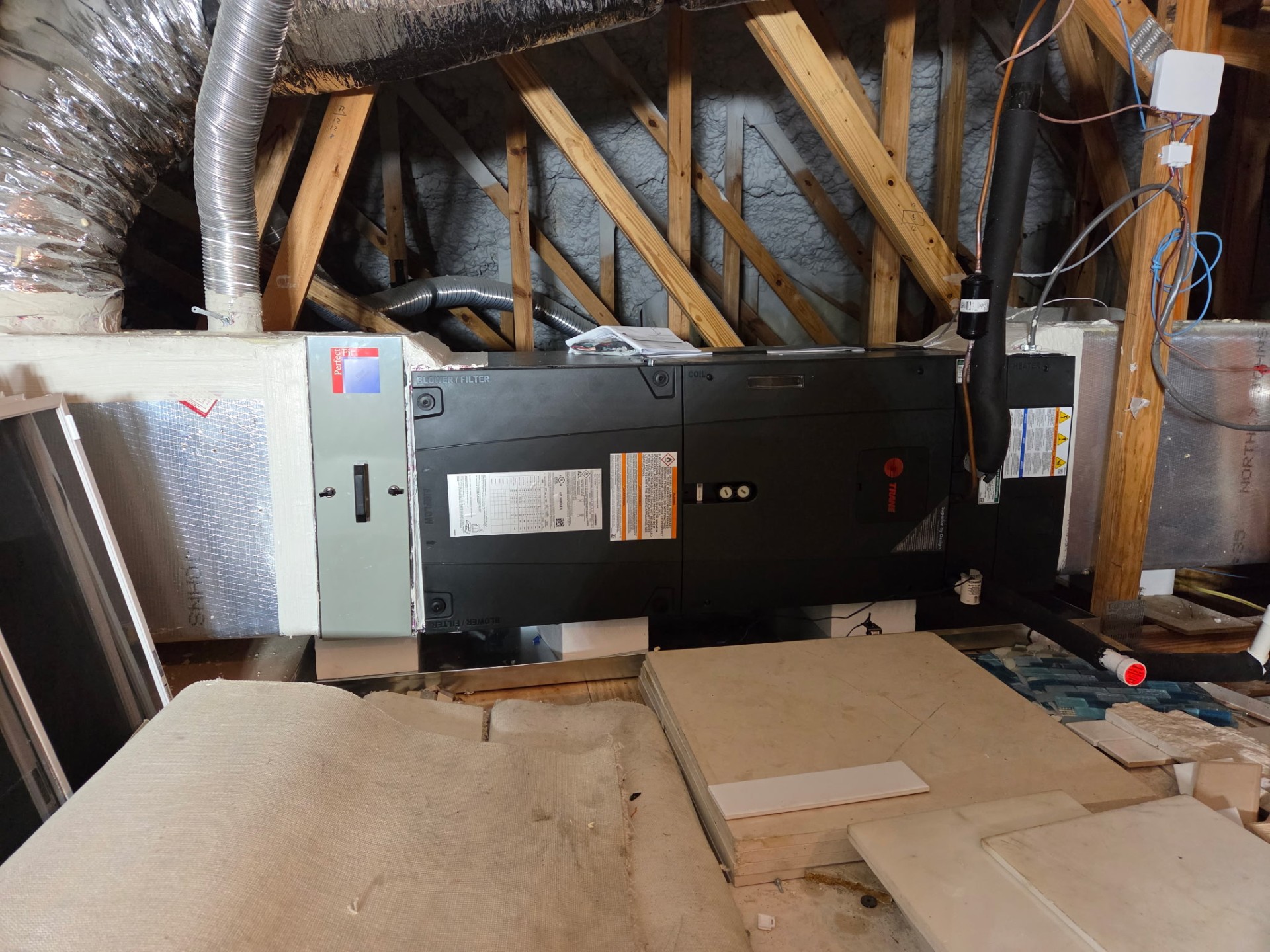 Attic air handler replacement in Bonita Springs, FL